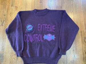 Vintage Extreme Control Graphic Knit Sweater Purple Size Large